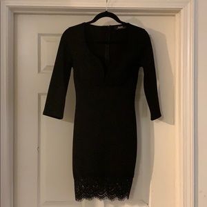 Lulus little black dress with lace bottom